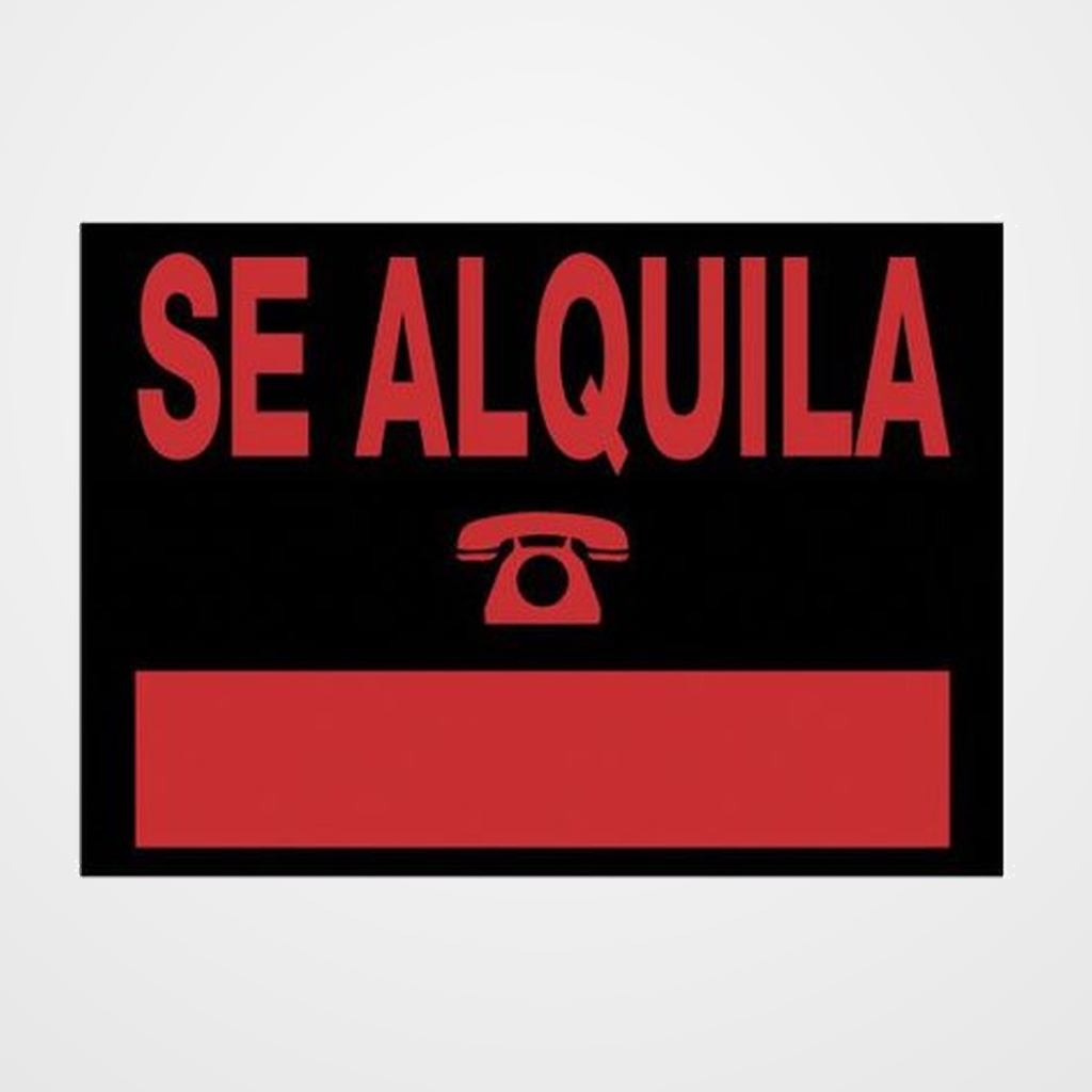 CARTEL ANUNCIO PVC 35x25 SE ALQUILA