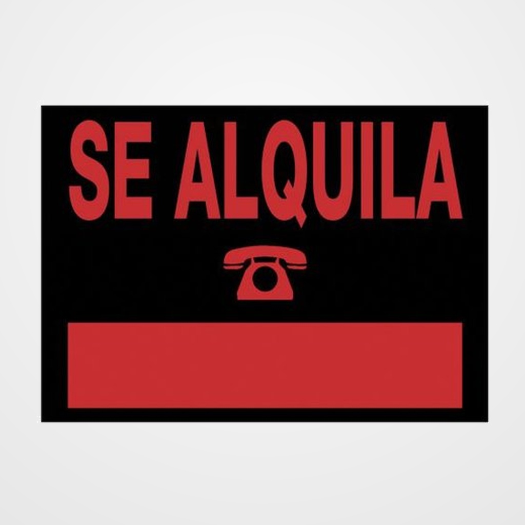 CARTEL ANUNCIO PVC 50x35 SE ALQUILA