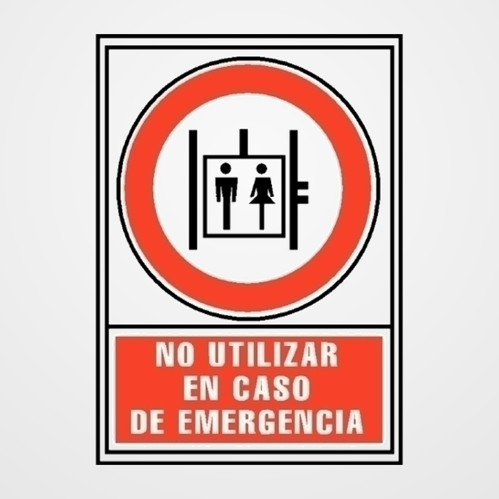 SEÑAL INFORMATIVA  NO UTILIZAR EN CASO DE EMERGENCIA  ROJO