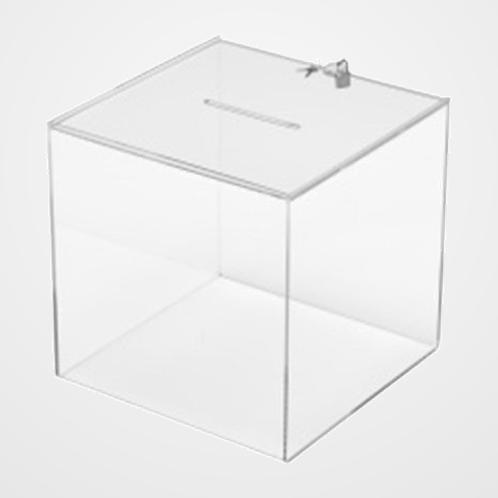 URNA CUADRADA GRANDE METACRILATO CON CANDADO