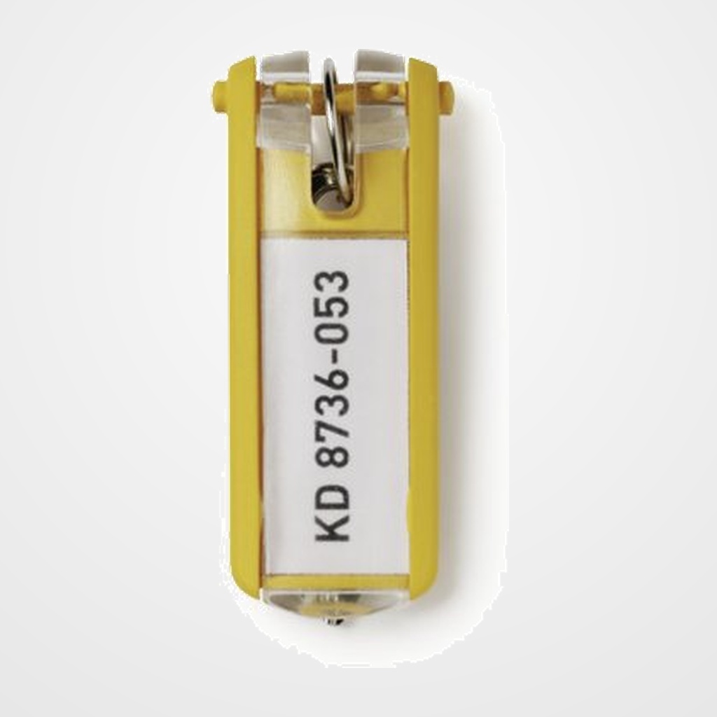 LLAVERO ETIQUETA DURABLE AMARILLO BOLSA de 6