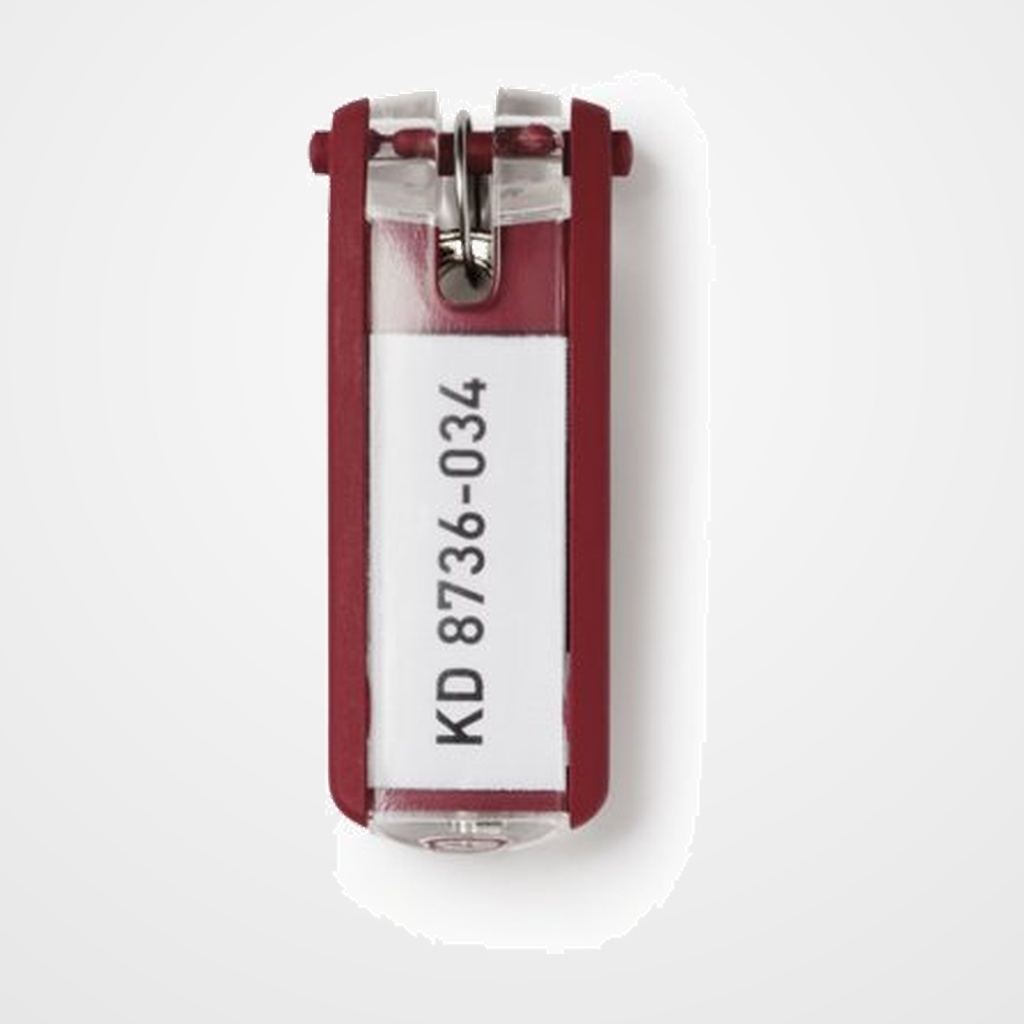 LLAVERO ETIQUETA DURABLE ROJO BOLSA de 6