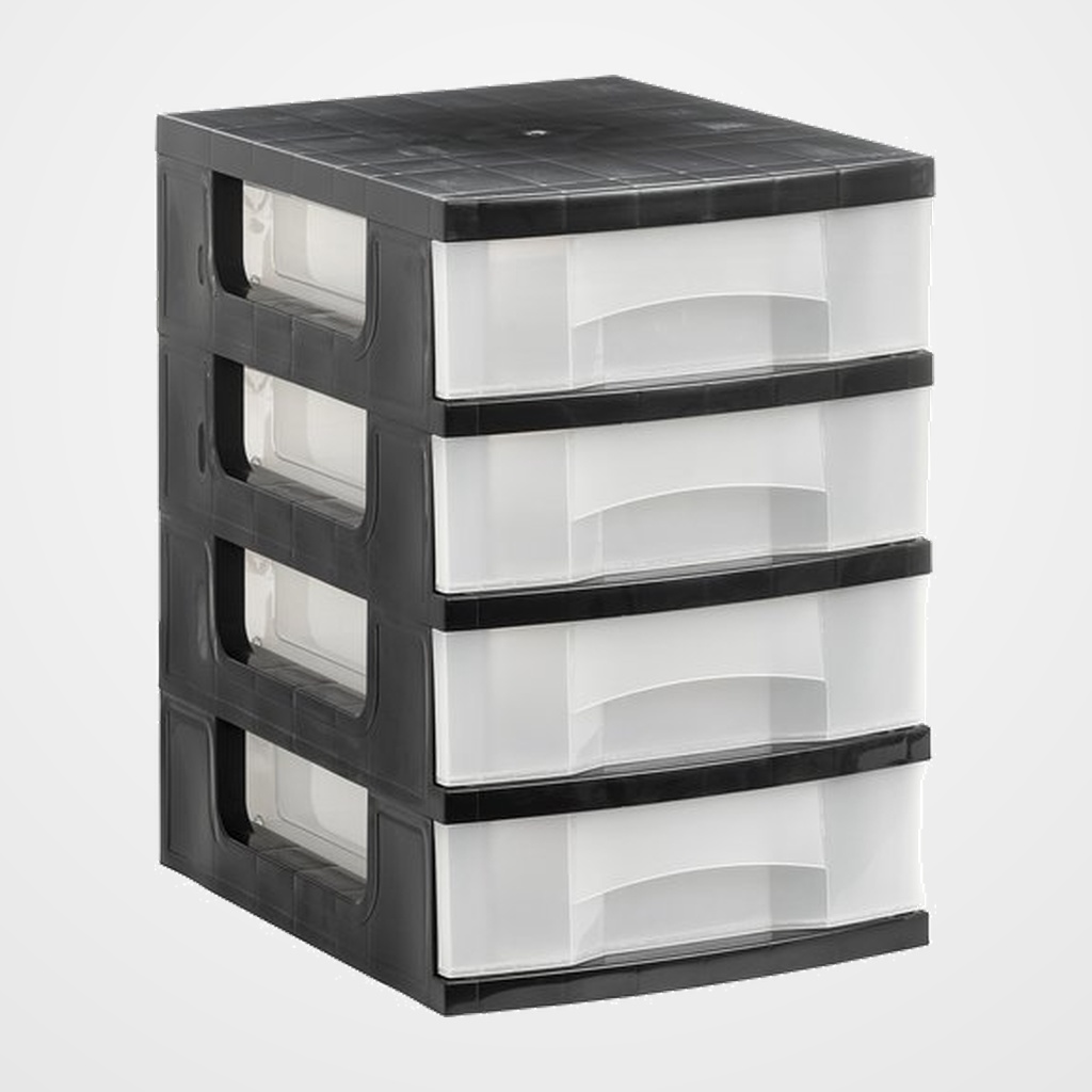 TORRE DE ALMACENAJE 4 CAJONES ARCHIVO 2000 SOSTENIBLE CRISTAL TRASLUCIDO