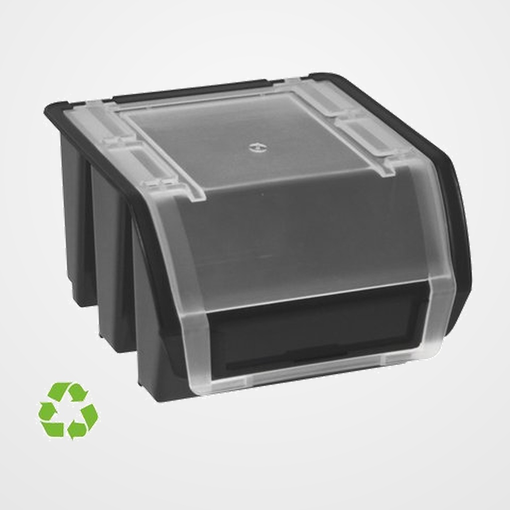 GAVETA A.2000 APILABLE 110x115x75 0.5 L DE PP RECICLADO Y 100% RECICLABLE NEGRO