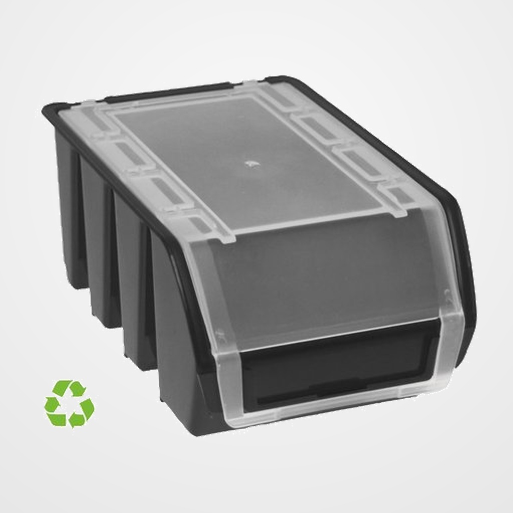 GAVETA A.2000 APILABLE 160x115x75 0.9 L DE PP RECICLADO Y 100% RECICLABLE NEGRO