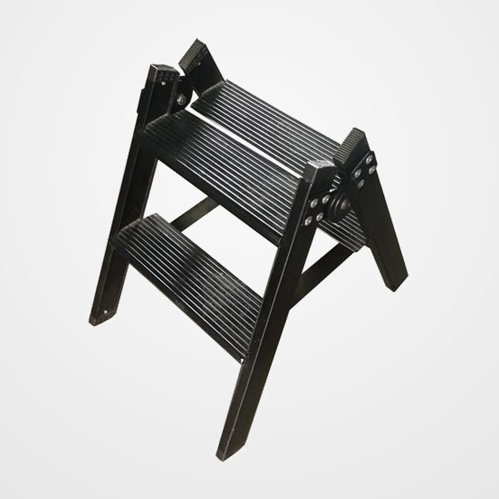 TABURETE SINEX 2 PELDAÑOS ALUMINIO NEGRO