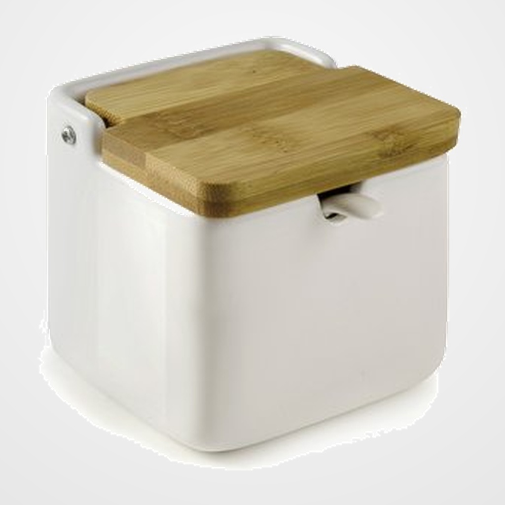 AZUCARERO IBILI CERAMICA  Y BAMBU BLANCO