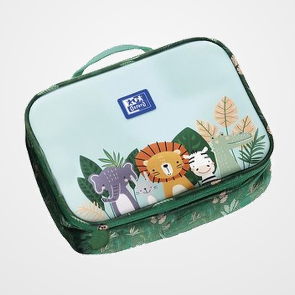 PORTA MERIENDAS OXFORD OXFANIMALS KIDS (26x16x6) VERDE