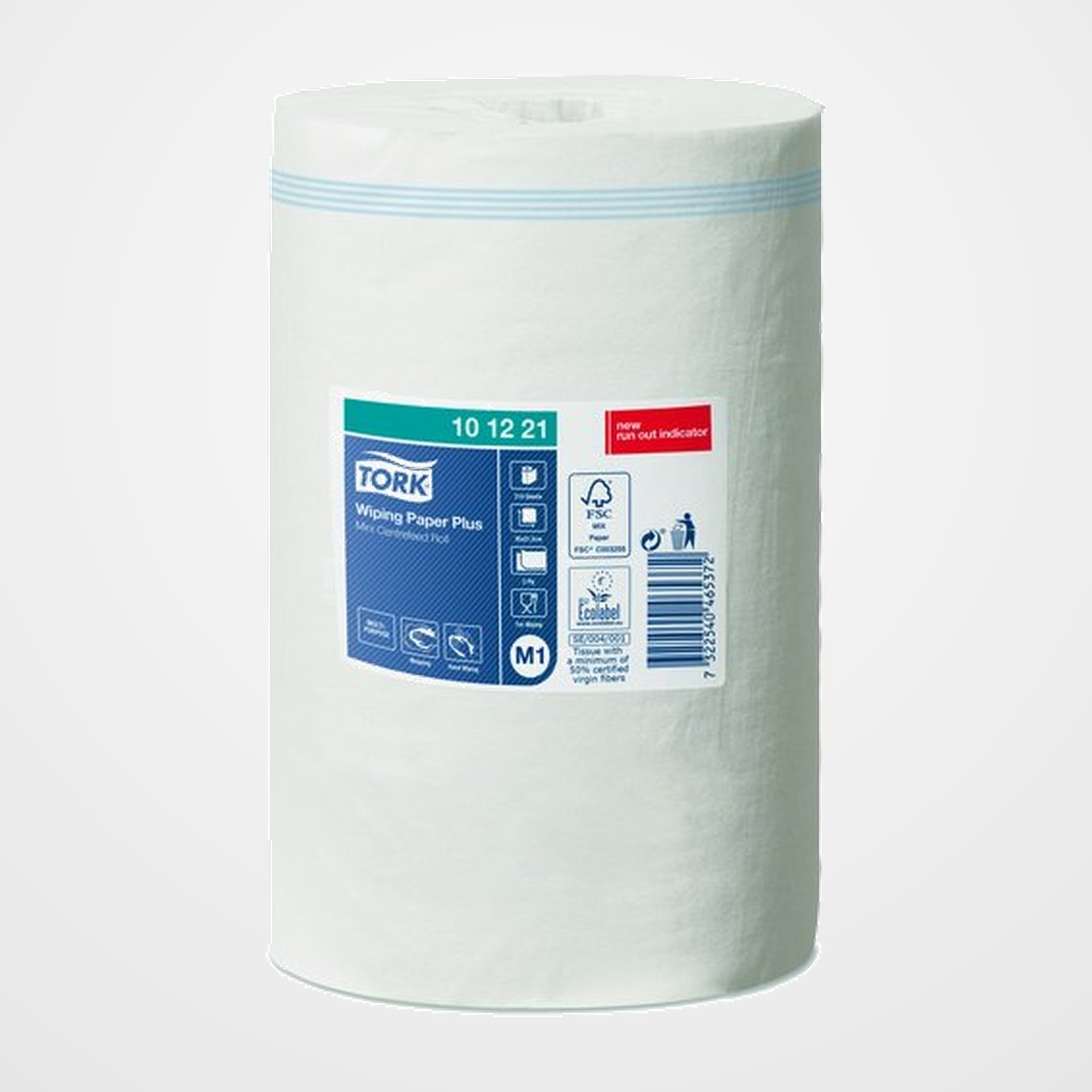 BOBINA DE PAPEL MECHA TORK CELULOSA SECADO EXTRA 2 CAPAS 74,9 METROS 0,63 KG. (M1)