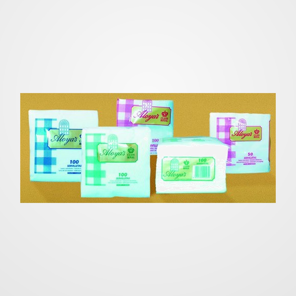 SERVILLETA PAPEL ALOYA´S 30x30 cm. 1 CAPA BLANCO PAQUETE de 100
