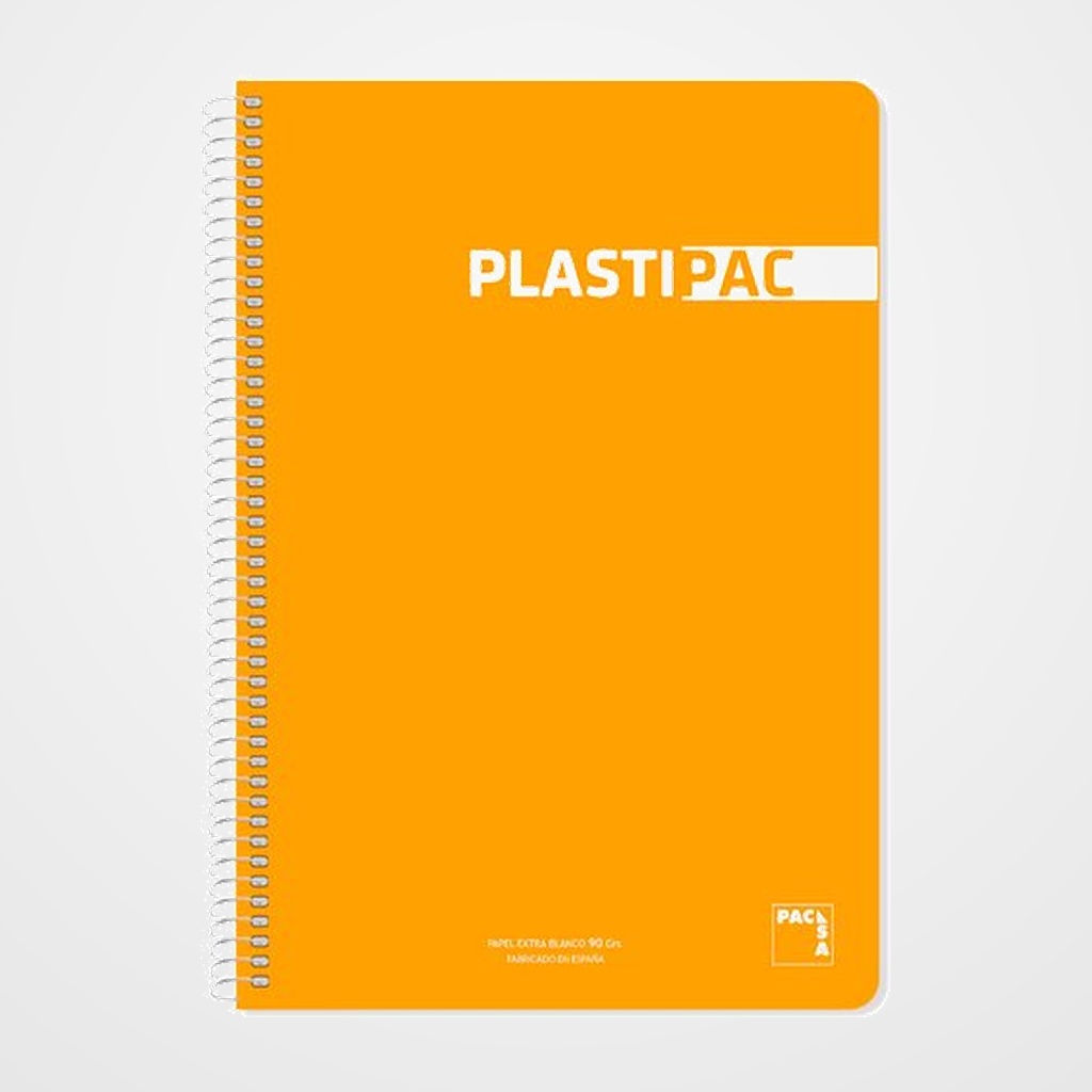 BLOC PACSA PLASTIPAC tapa PP Fº 80h CUADRIC.4x4 90g NARANJA