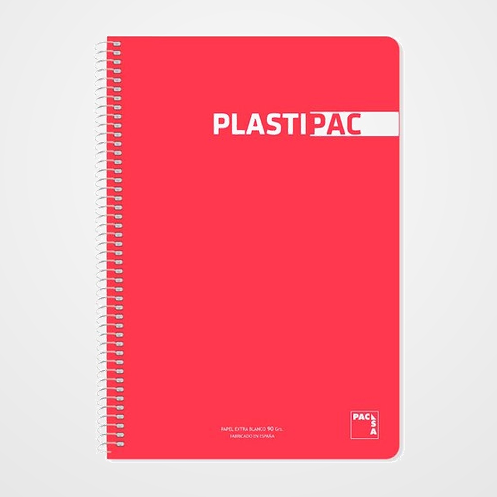 BLOC PACSA PLASTIPAC tapa PP Fº 80h CUADRIC.4x4 90g ROJO OSCURO