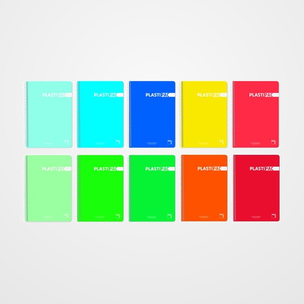 BLOC PACSA PLASTIPAC tapa PP Fº 80h CUADRIC.4x4 90g SURTIDO (10 col.)