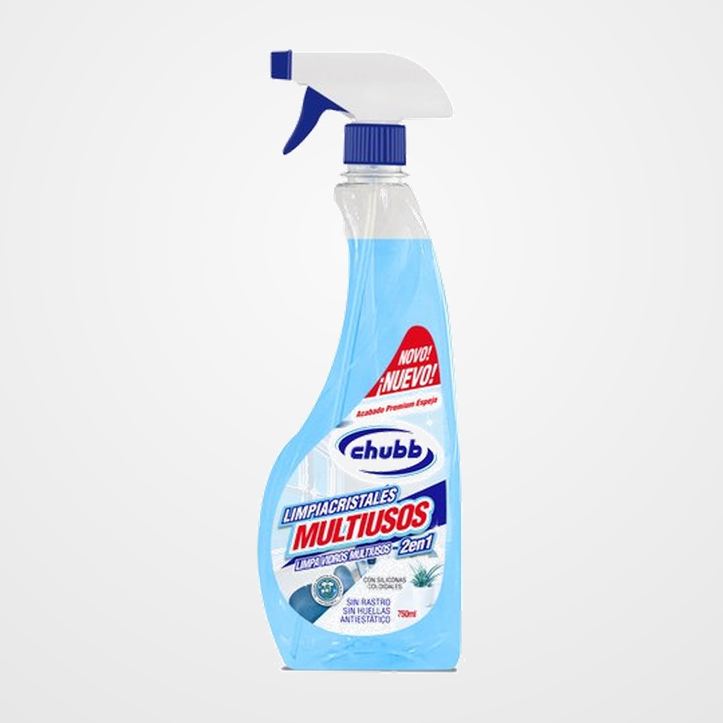 LIMPIADOR CHUBB CRISTALES MULTIUSOS 2 EN 1 CON PISTOLA SPRAY 750 ML