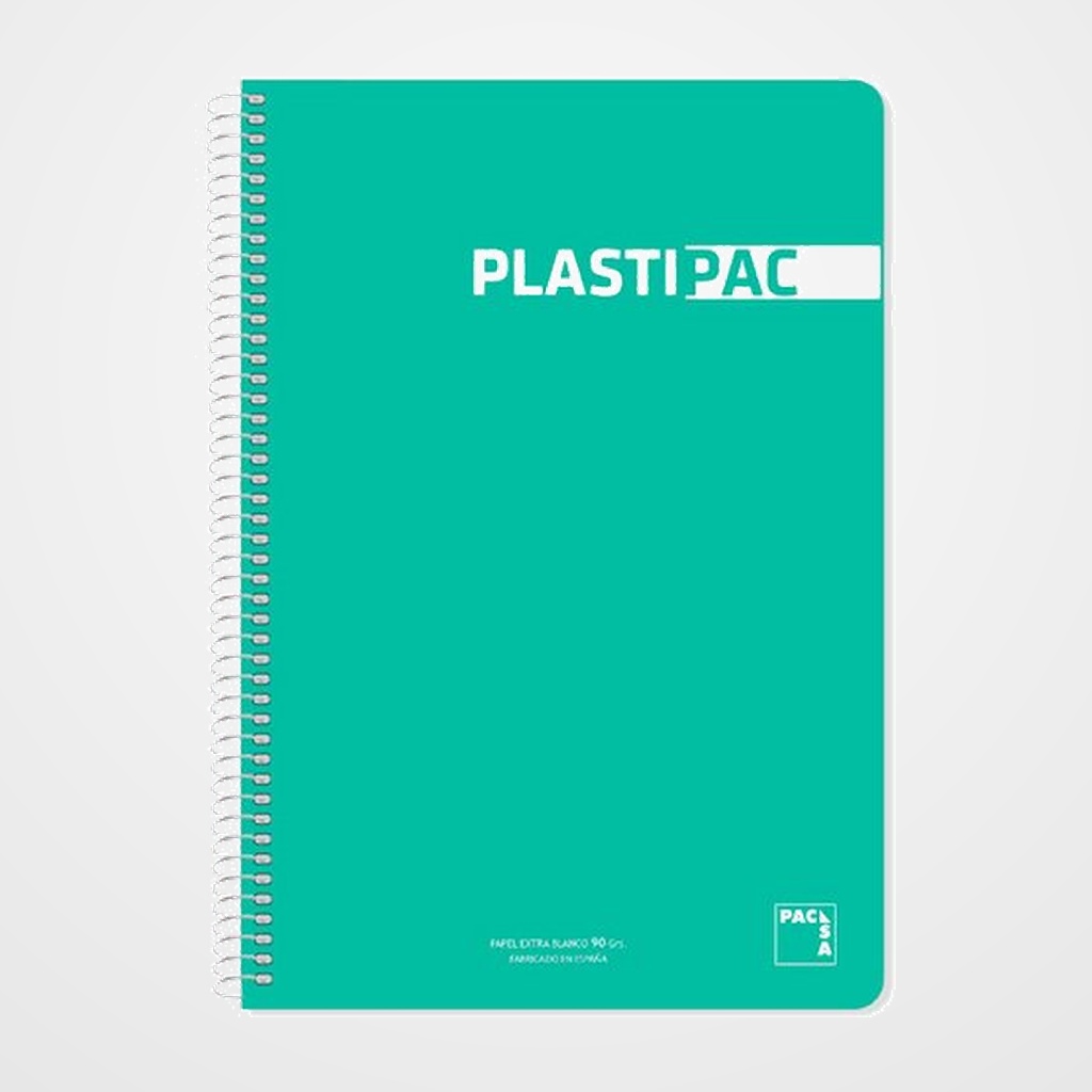 [10002918] BLOC PACSA PLASTIPAC tapa PP Fº 80h CUADRIC.4x4 90g VERDE CLARO