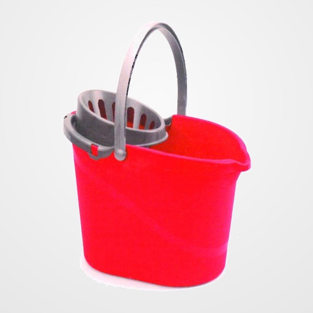 CUBO PLASTICO OVALADO CON ESCURRIDOR 15 LITROS