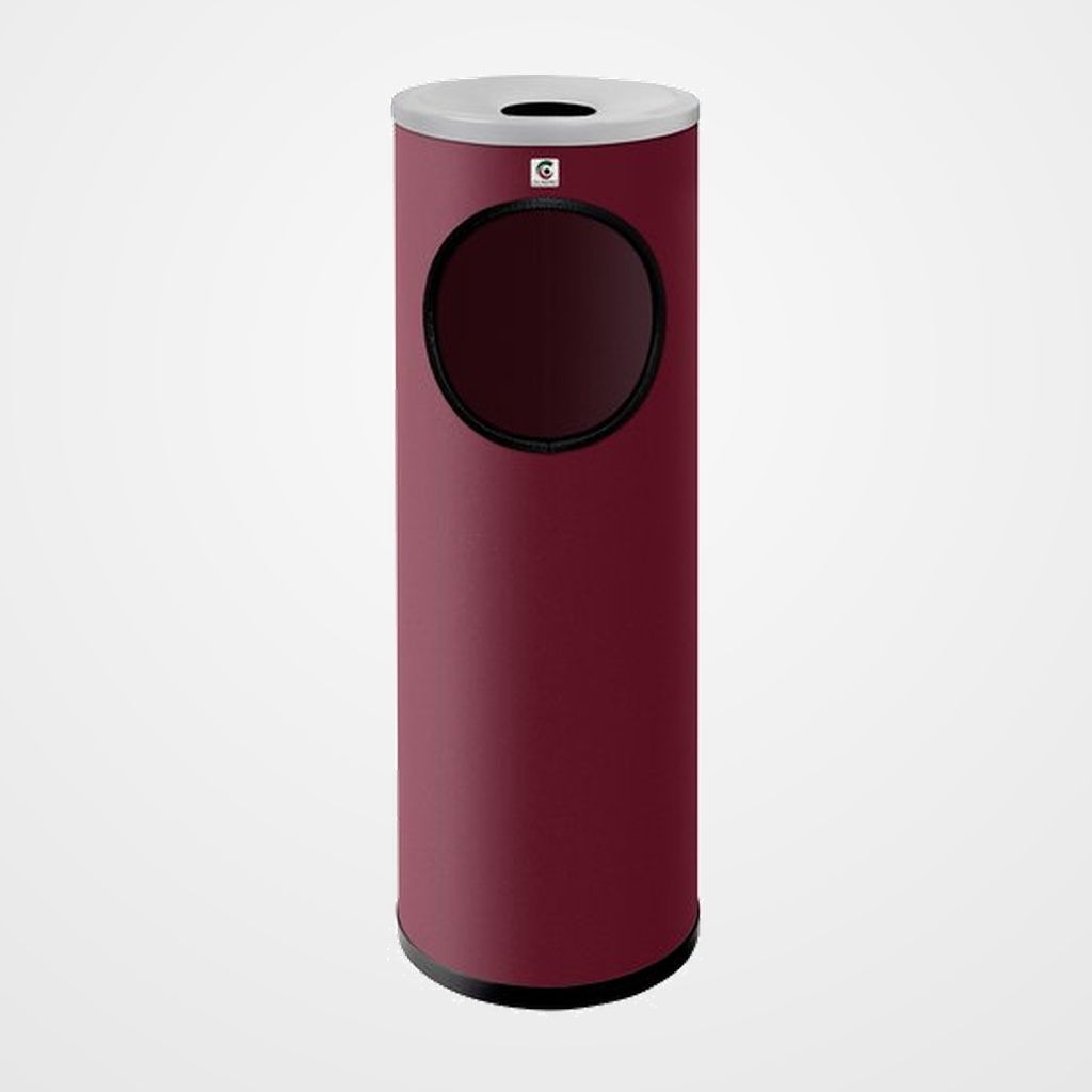 PAPELERA CENICERO CILINDRO METALICA REDONDA B-10 21.5 Ø BURDEOS