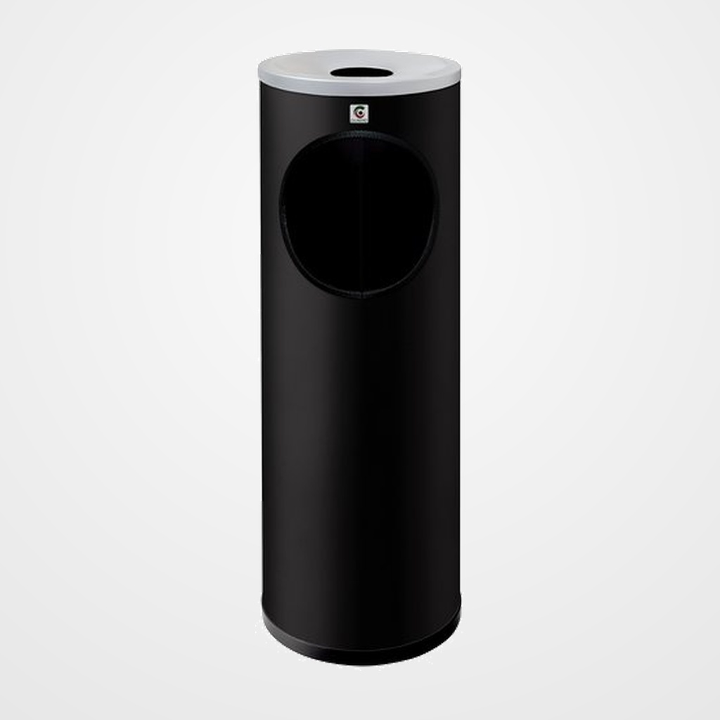 PAPELERA CENICERO CILINDRO METALICA REDONDA B-10 21.5 Ø NEGRO