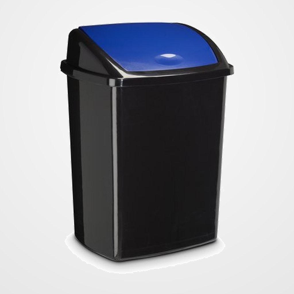 PAPELERA PLASTICO CON TAPA BASCULANTE CEP 91947 50 LITROS AZUL