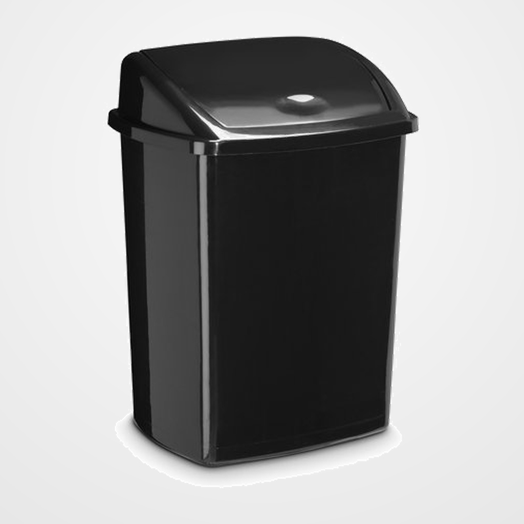 PAPELERA PLASTICO CON TAPA BASCULANTE CEP 91947 50 LITROS NEGRO
