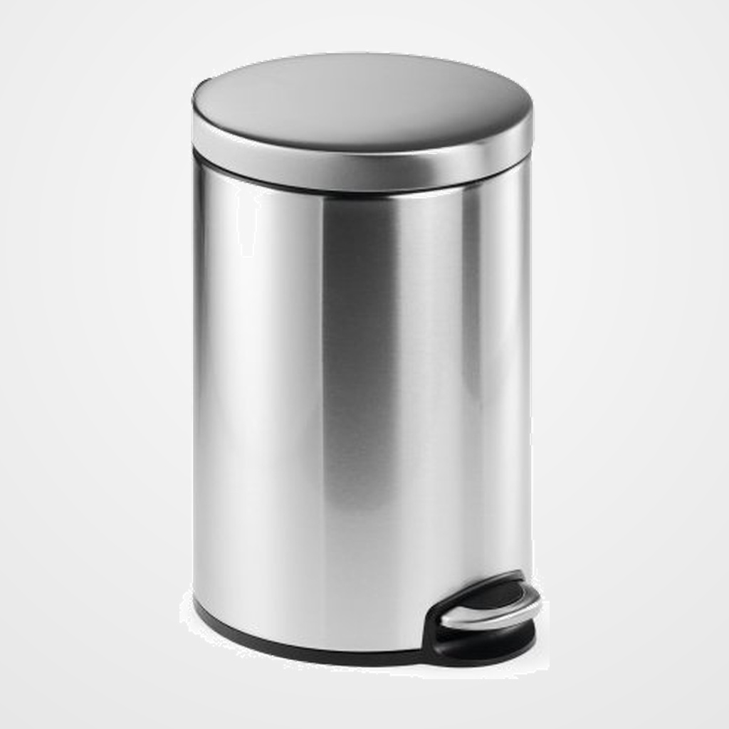 PAPELERA METALICA DURABLE REDONDA 12 LITROS con PEDAL INOXIDABLE