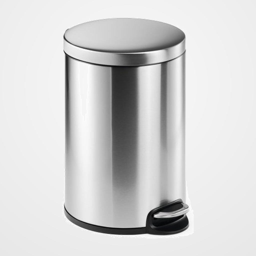 [14401387] PAPELERA METALICA DURABLE REDONDA 20 LITROS con PEDAL INOXIDABLE