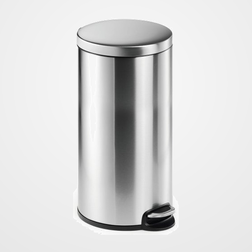 PAPELERA METALICA DURABLE REDONDA 30 LITROS con PEDAL INOXIDABLE