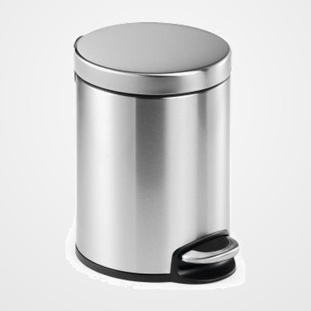 [14401385] PAPELERA METALICA DURABLE REDONDA 5 LITROS con PEDAL INOXIDABLE