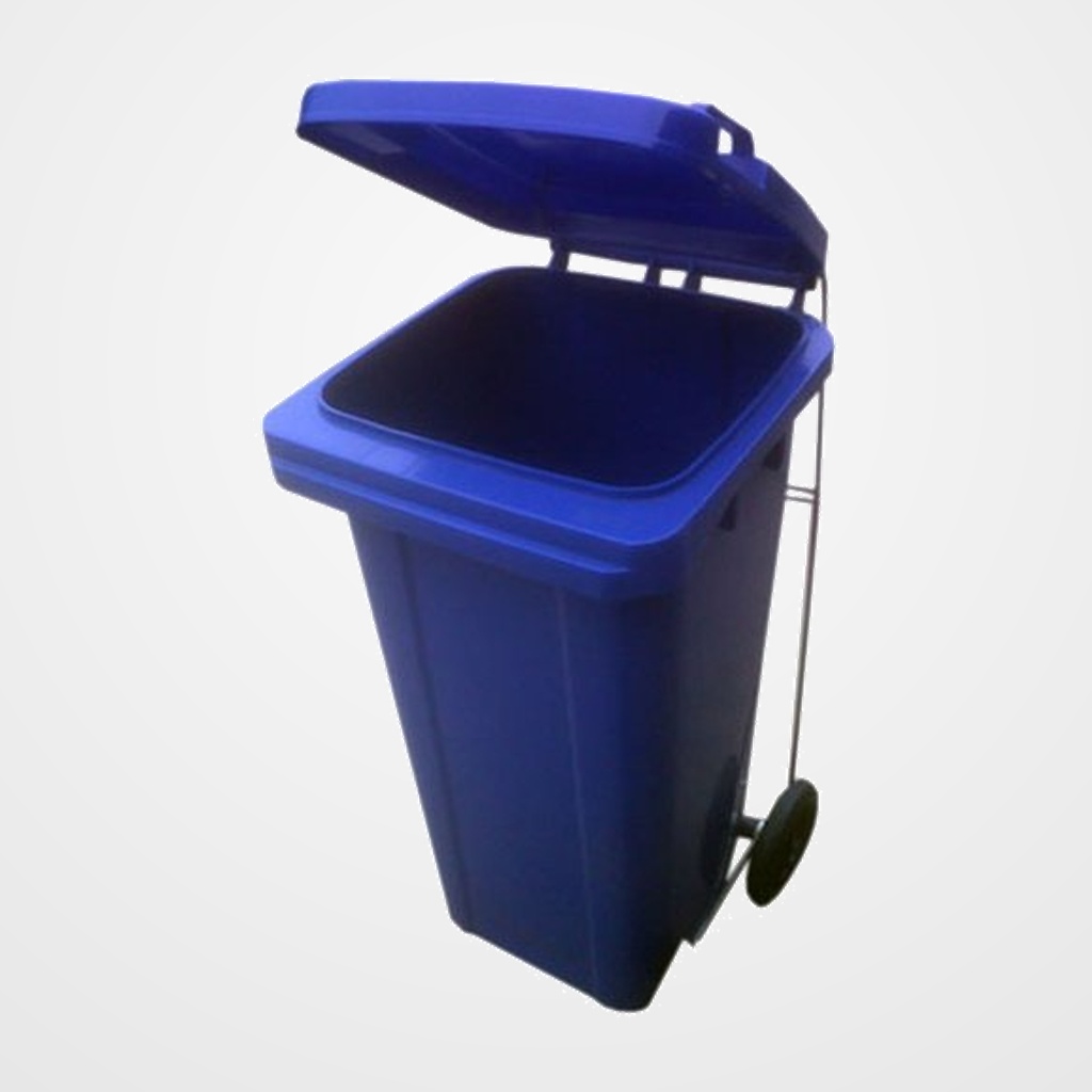 CONTENEDOR PROFESIONAL CON RUEDAS Y PEDAL 120 LITROS AZUL