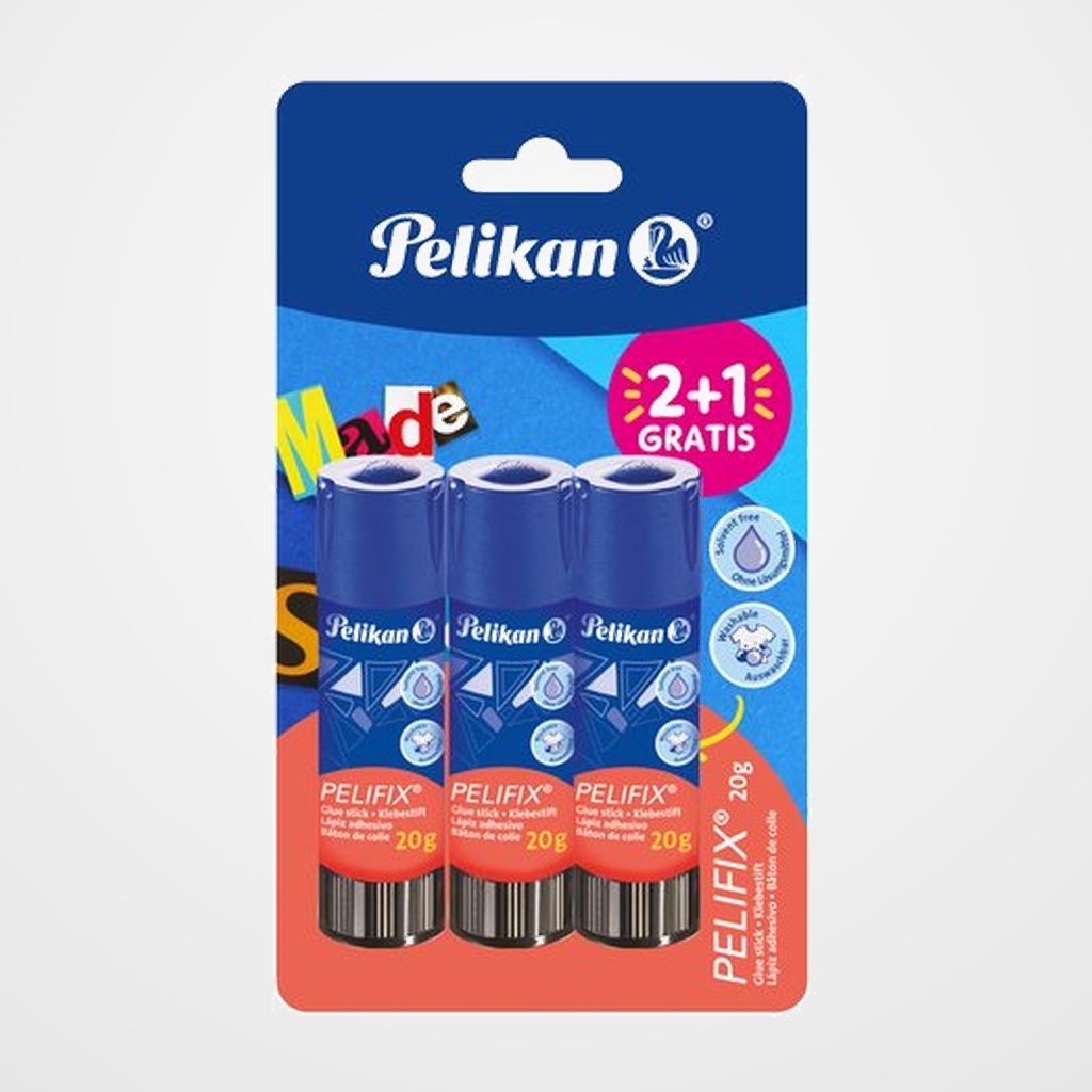 BARRA de PEGAMENTO PELIFIX 20g MEDIANA BLISTER DE 2+1 SIN CARGO