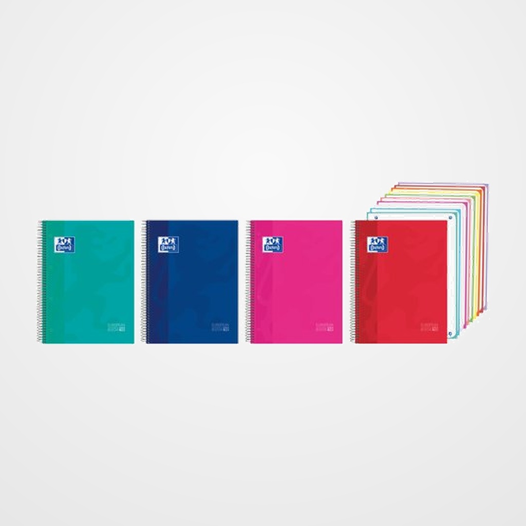 BLOC OXFORD SCHOOL EU.BOOK 10 CLASSIC micro.tapa EXTRA A4+ 200h CUADRIC.5x5 90g SURTIDO (4 col. vivos)