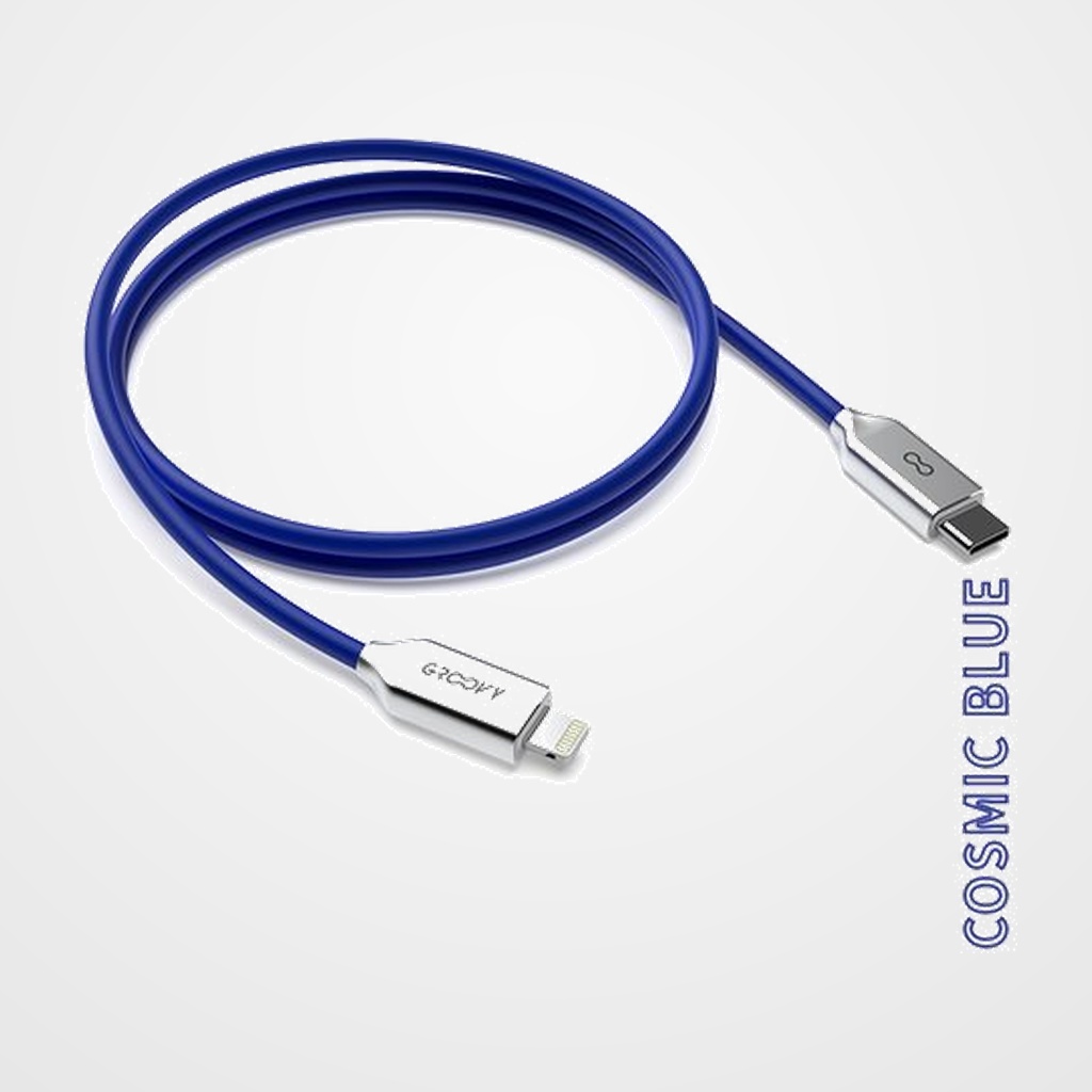 CABLE GROOVY CABLE USB-C - LIGHTNING APPLE ALTO RENDIMIENTO 2,0A COBALTO PANTONE C6105 1 m.