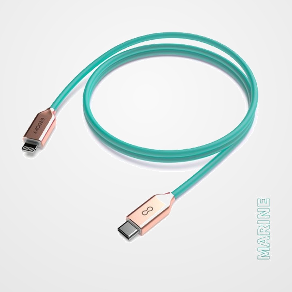 CABLE GROOVY CABLE USB-C - LIGHTNING APPLE ALTO RENDIMIENTO 2,0A MARINE PANTONE 563 1 m.