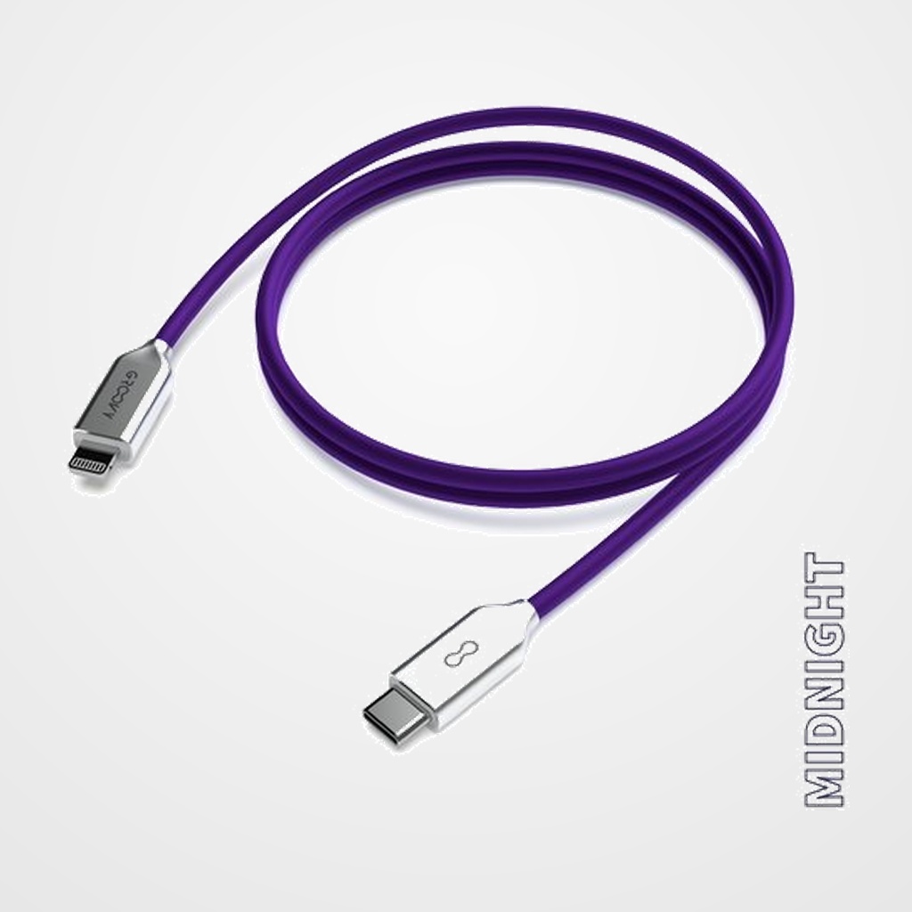 CABLE GROOVY CABLE USB-C - LIGHTNING APPLE ALTO RENDIMIENTO 2,0A MIDNIGHT PANTONE 5265 1 m.