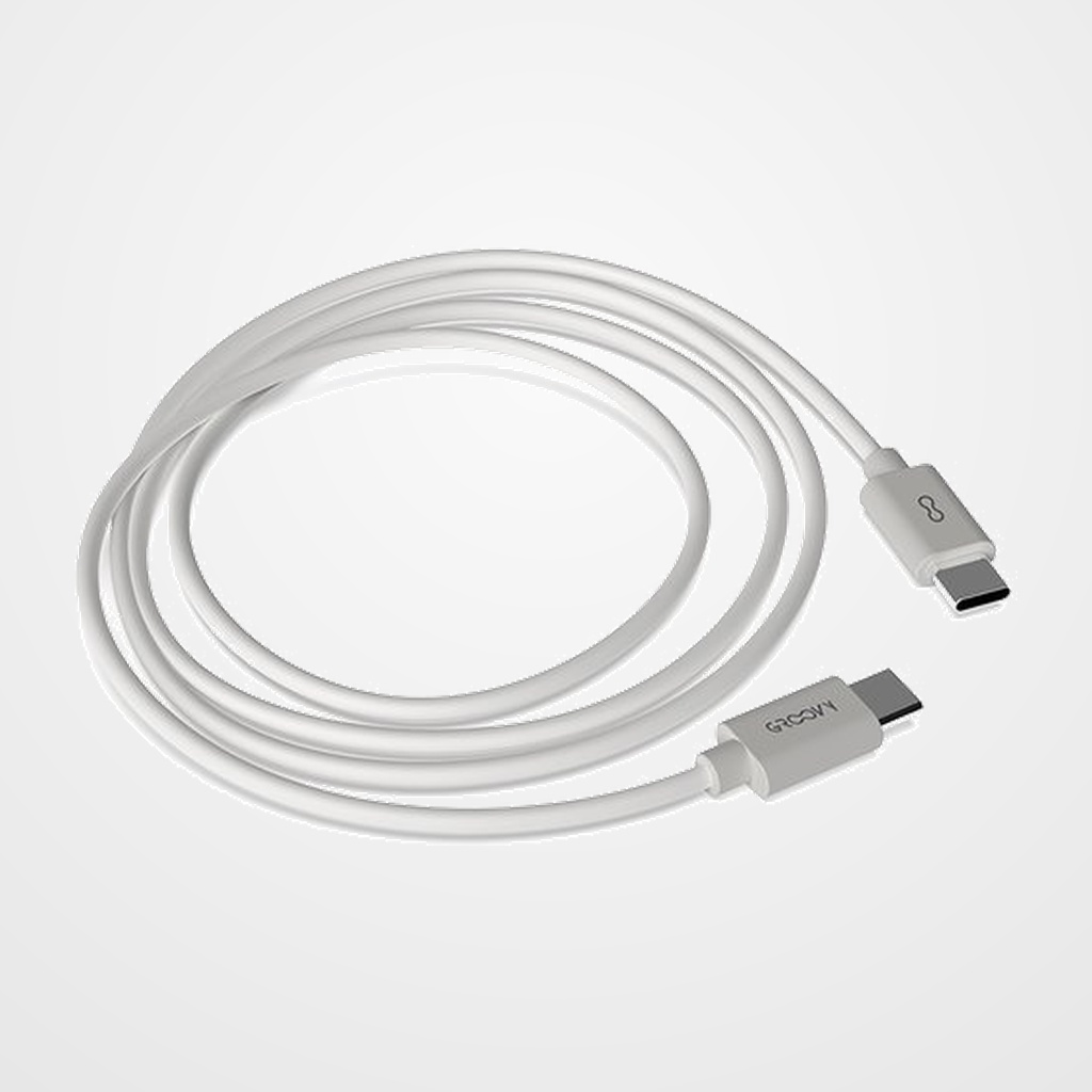 CABLE GROOVY USB-C - USB-C ALTO RENDIMIENTO 2,0A BLANCO 1,5 m.