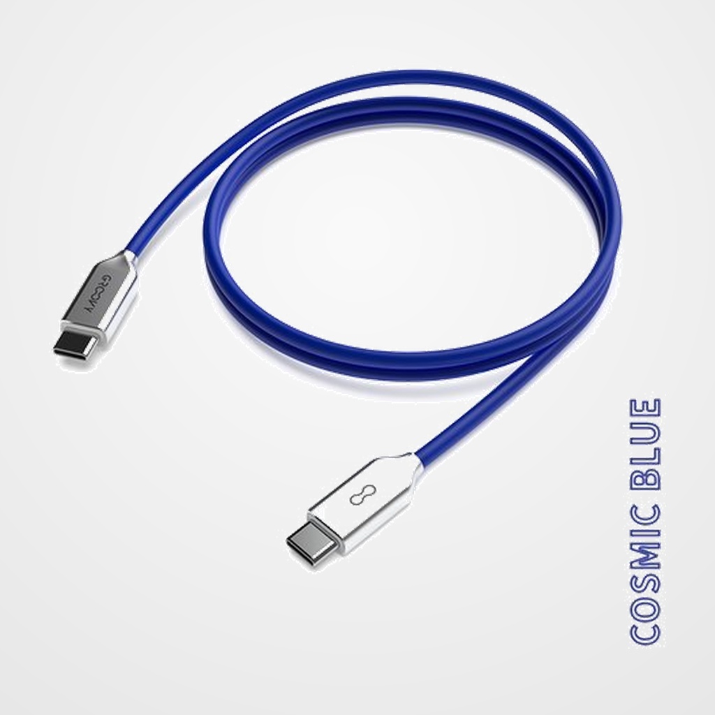 CABLE GROOVY USB-C - USB-C ALTO RENDIMIENTO 2,0A COBALTO PANTONE C6105 1 m.