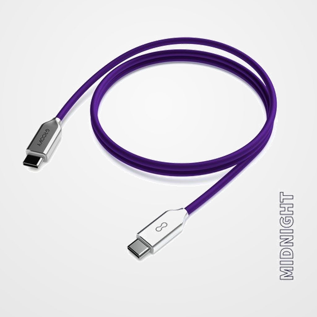CABLE GROOVY USB-C - USB-C ALTO RENDIMIENTO 2,0A MIDNIGHT PANTONE 5265 1 m.