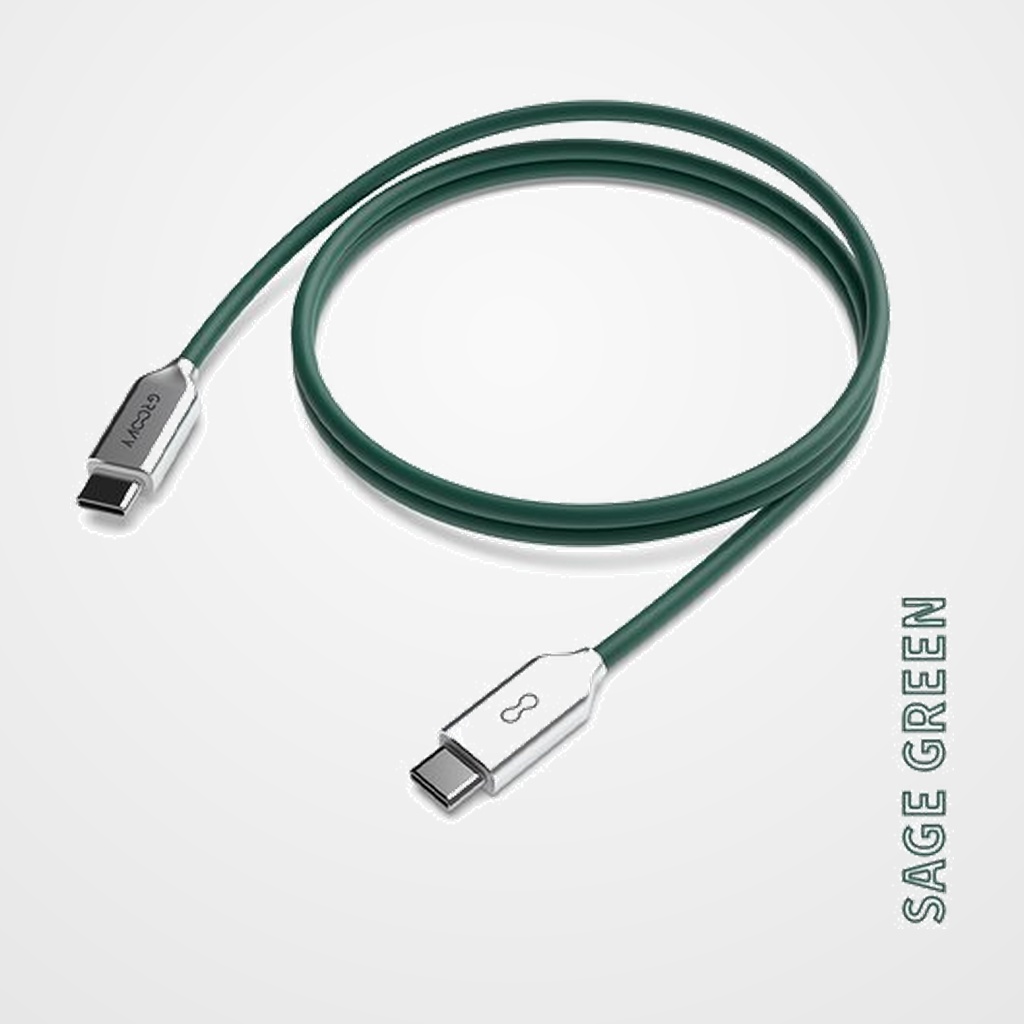 CABLE GROOVY USB-C - USB-C ALTO RENDIMIENTO 2,0A VERDE PANTONE C4211 1 m.