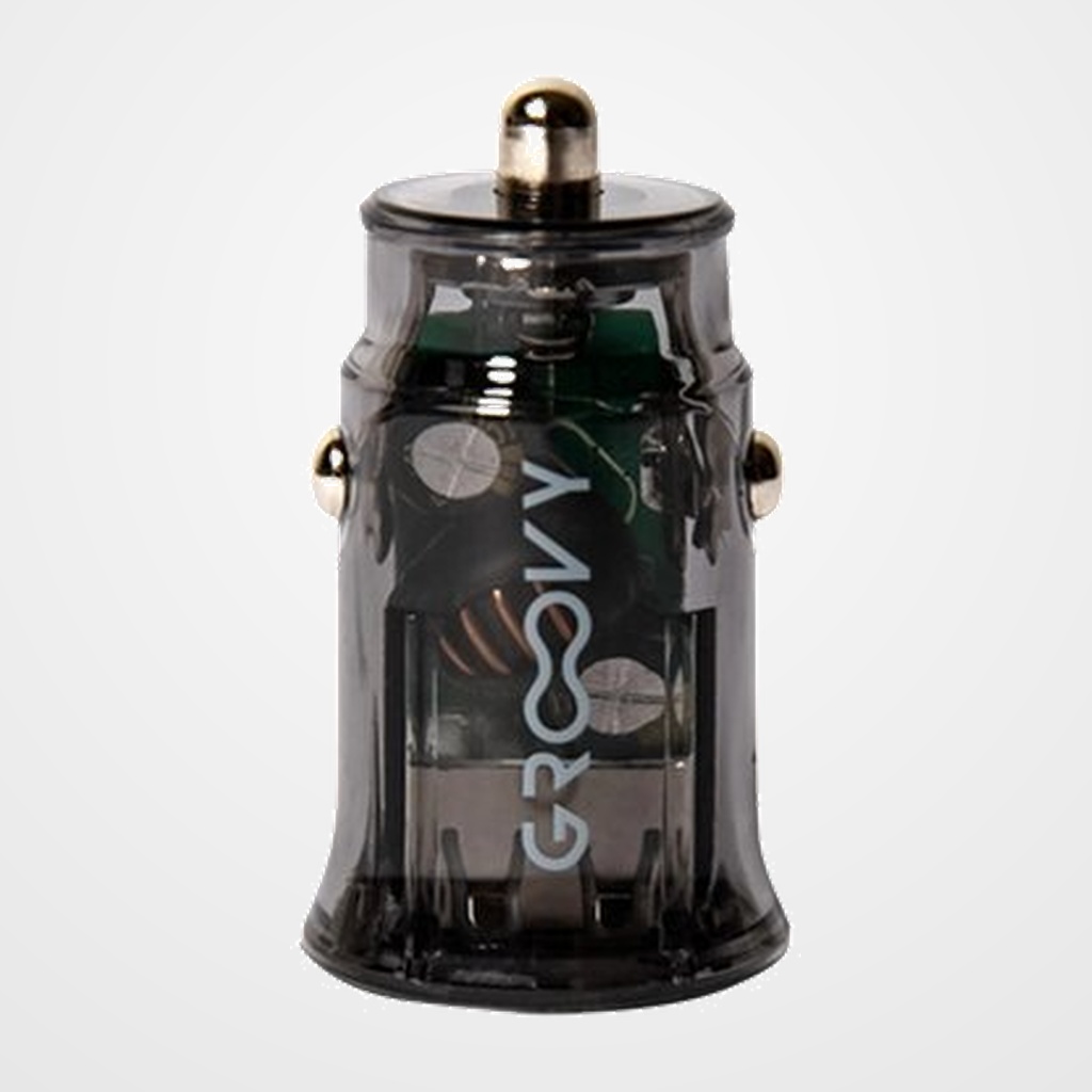 CARGADOR GROOVY DE COCHE 1+1 USB ALTO RENDIMIENTO 3,4A TRANSPARENTE