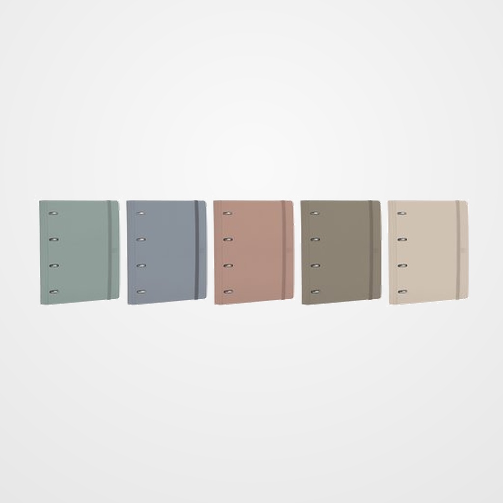 CARPEBLOC OXFORD SCHOOL EUROPEANBINDER FOREST POLYFOAM 50% RECICLADO A4+ 4 an.MIXTAS 35mm con RECAMBIO 100 hj. CUADRIC.5x5 SURTIDO (5 col.)