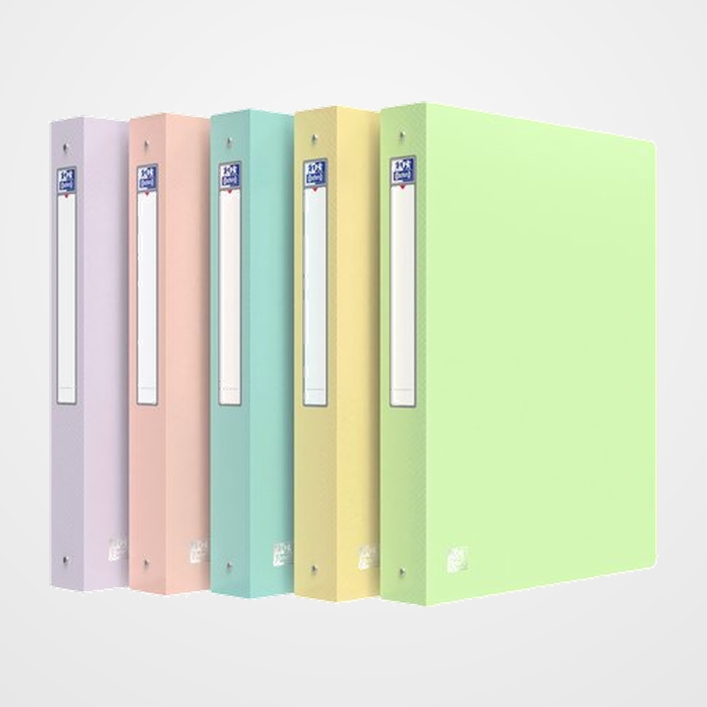 CARPETA de ANILLAS OXFORD/ELBA URBAN PP TRANSLUCIDO A4+ 4 an.30mm REDONDA SURTIDO (5 col. pastel)