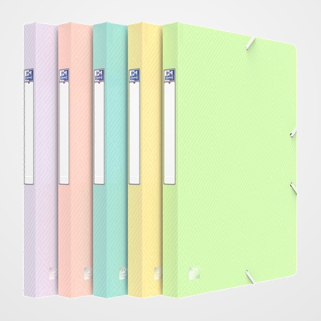 CARPETA de PROYECTOS OXFORD/ELBA URBAN PP TRANSLUCIDO A4+ GOMAS  2,5 cm SURTIDO (5 col. pastel)