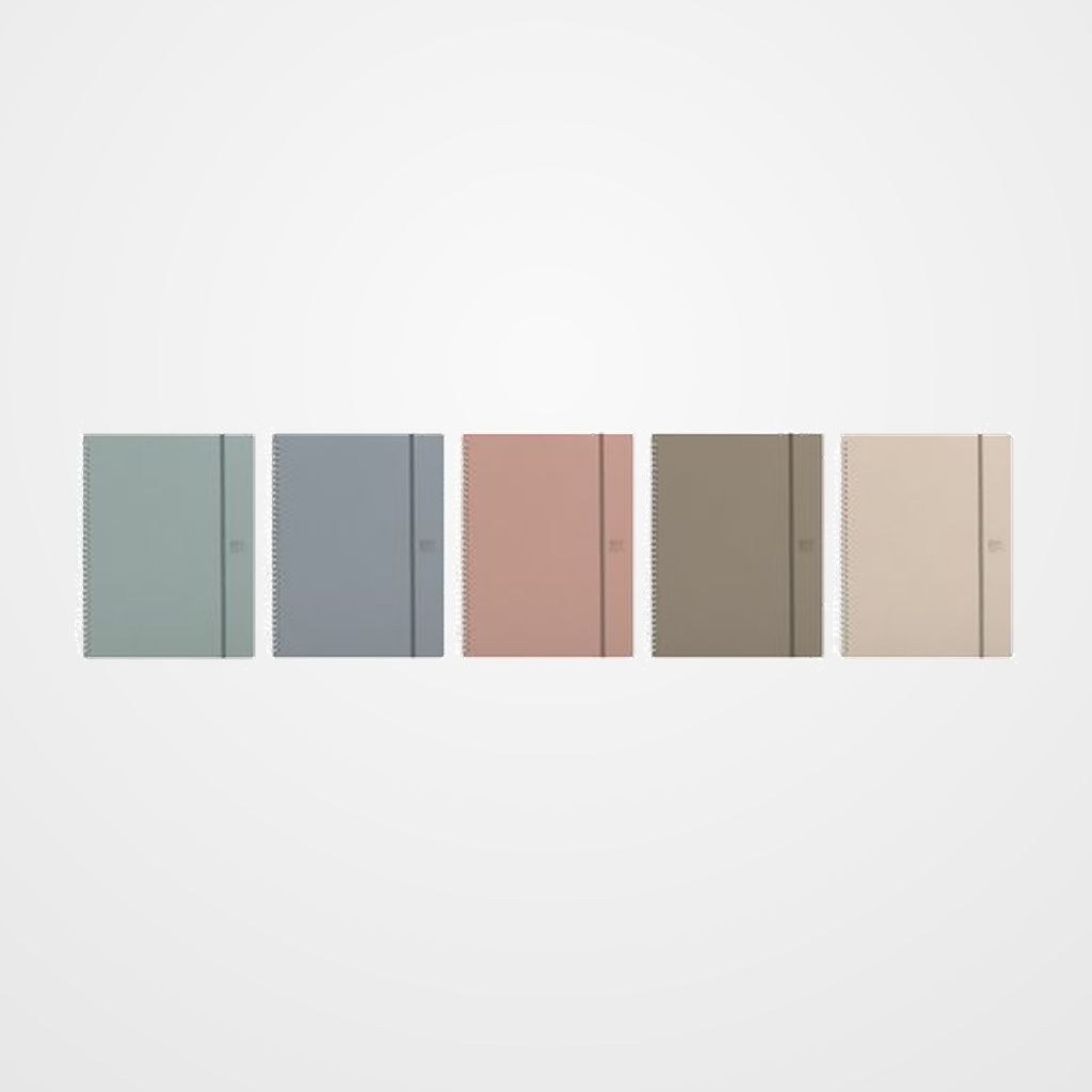 CARPETA FUNDAS (TARIFARIO) OXFORD FOREST POLYFOAM 50% RECICLADO ESPIRAL A4 40 F. CON GOMA SURTIDO (5 col.)