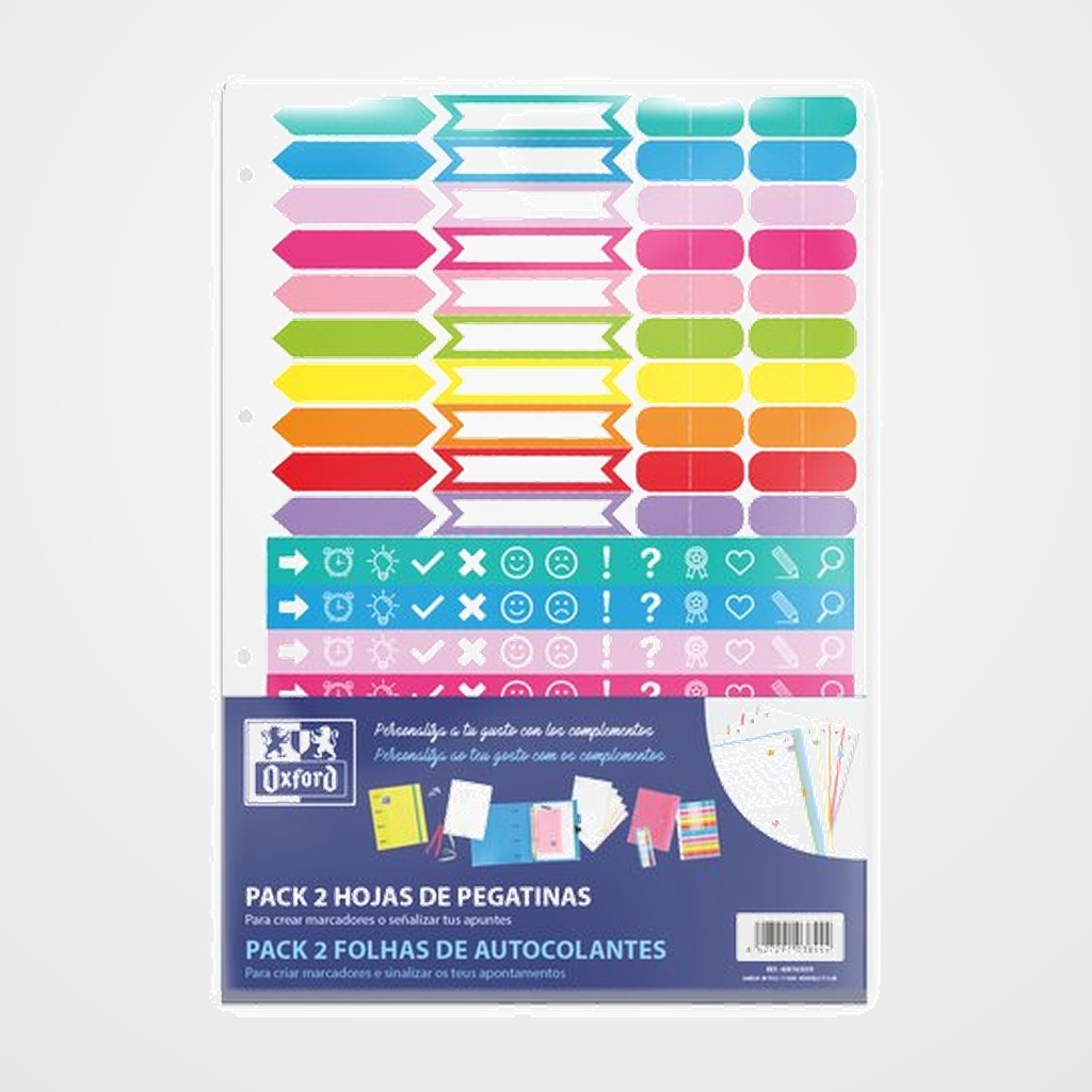 COMPLEMENTO OXFORD EUROPEANBINDER PACK DE 2 HOJAS DE STIKERS