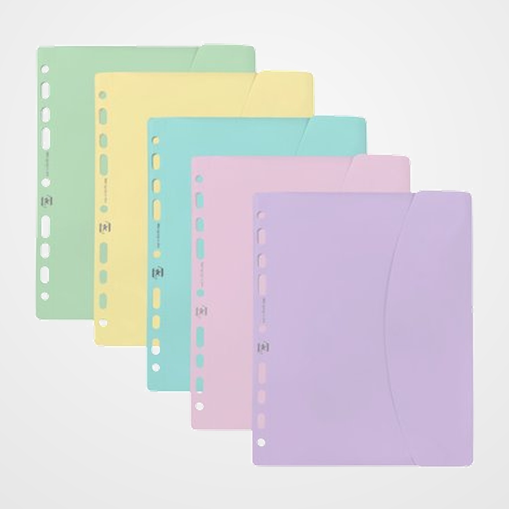 [18002271] DOSIER SOBRE OXFORD LIVE&GO PP VELCRO A5+ MULTITALADRO SURTIDO PASTEL (5 colores)