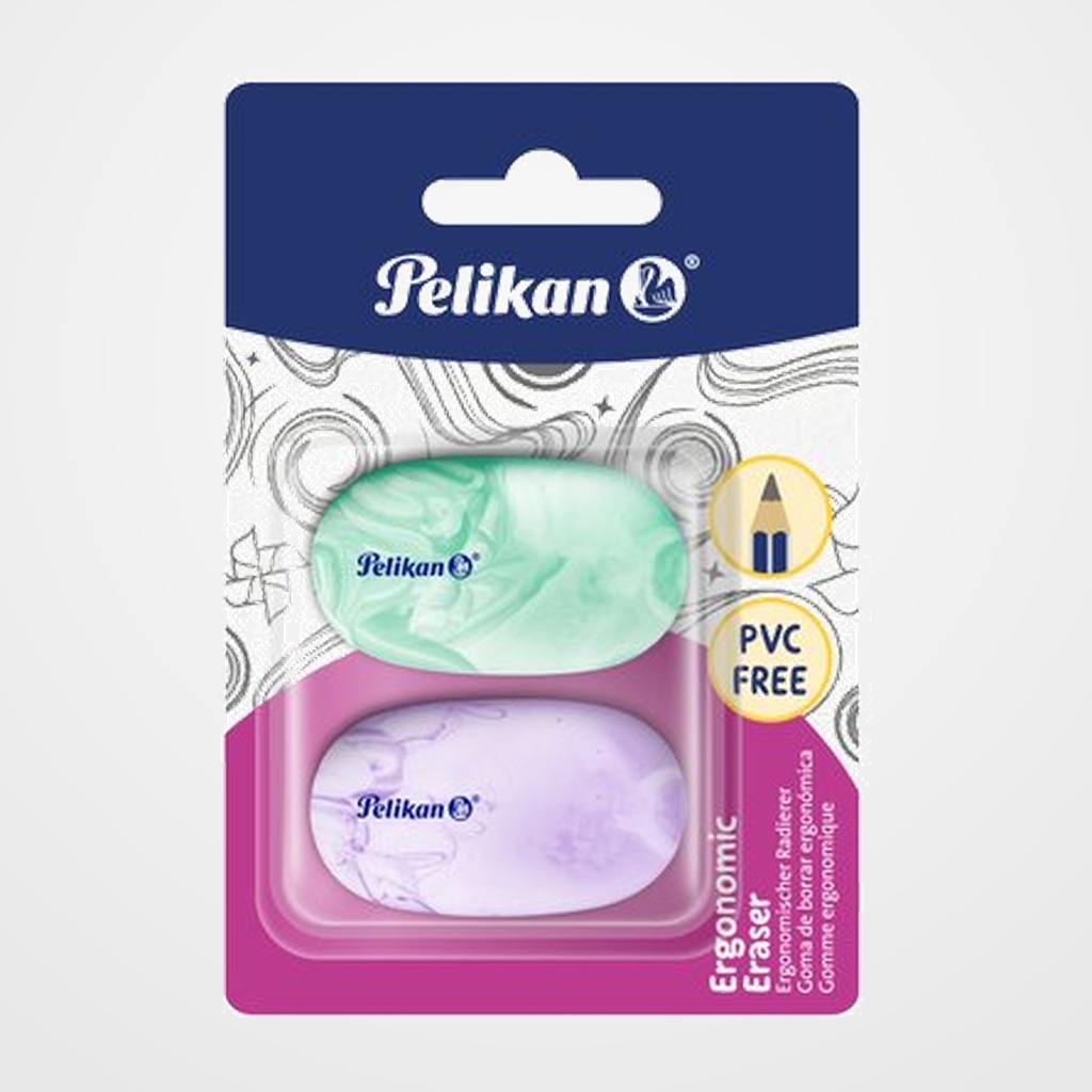 GOMA de BORRAR PELIKAN VINILO ERGONOMIC ERASER BLISTER de 2