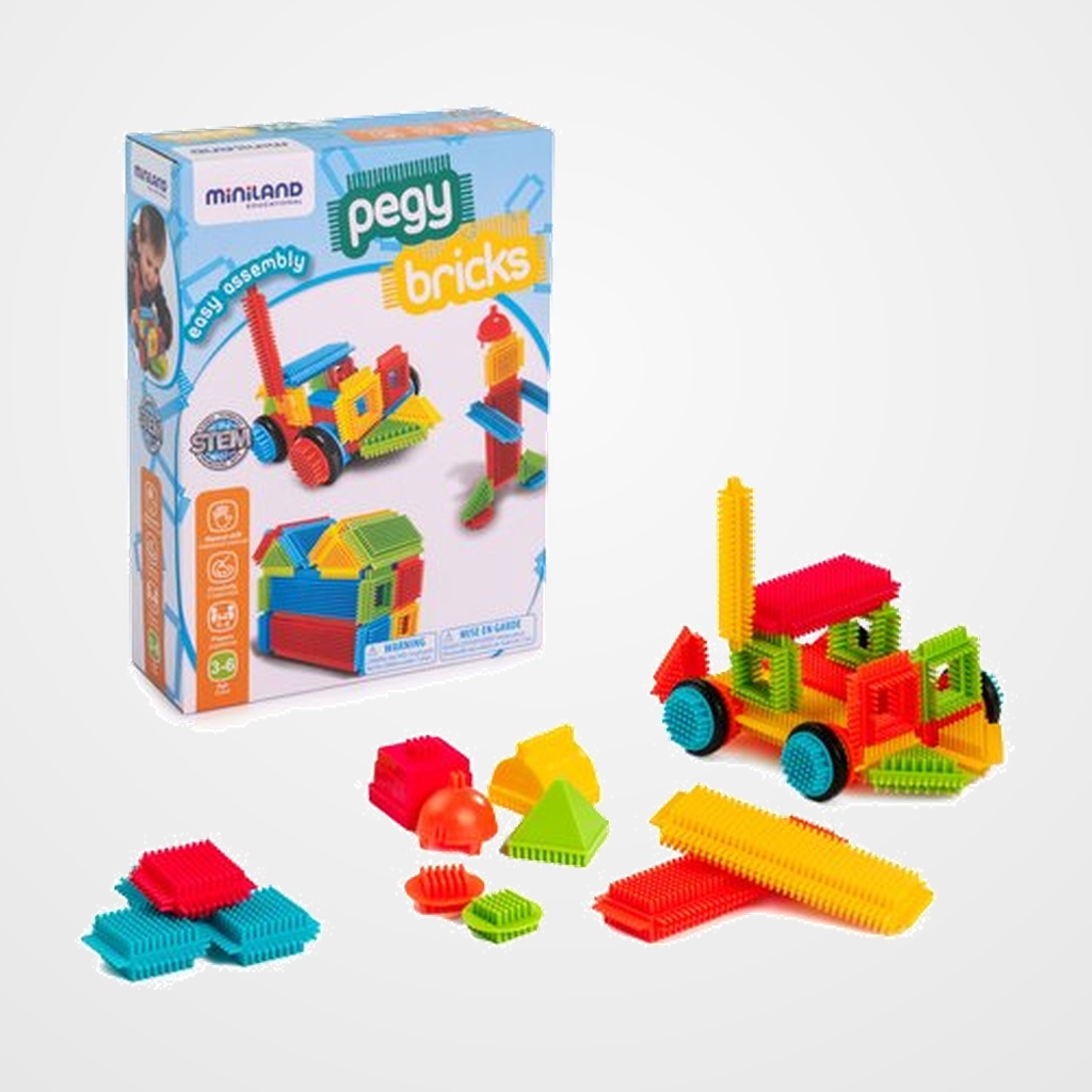 JUEGO EDUCAT.MINILAND JUEGO DE CONSTRUCCION PEGY BRICKS 36 PIEZAS (3-6 años)