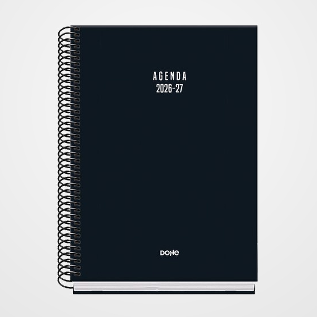 AGENDA ESCOLAR (2026-27) DOHE BASIC COLOUR VIBES ESPIRAL tapa EXTRA A5 S/V con GOMA NEGRO