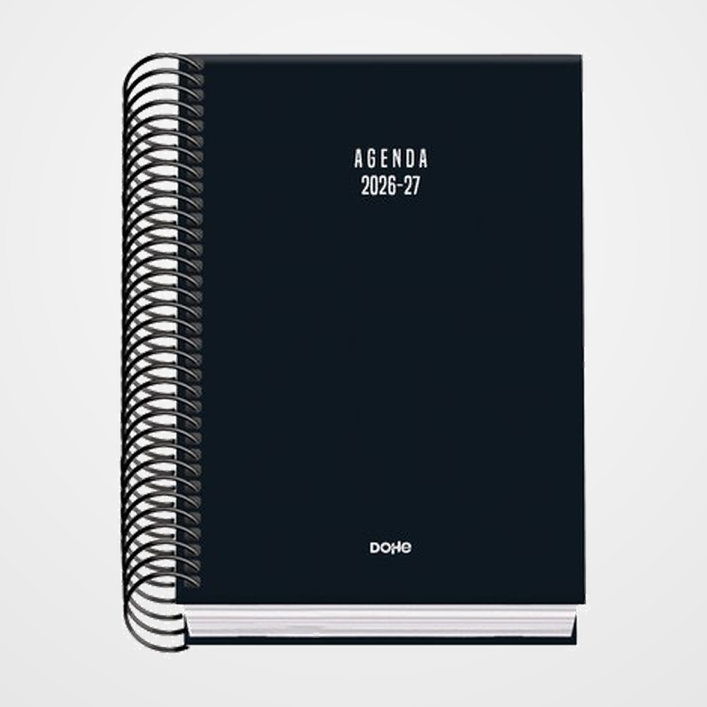 AGENDA ESCOLAR (2026-27) DOHE BASIC COLOUR VIBES ESPIRAL tapa EXTRA A6 D/P NEGRO