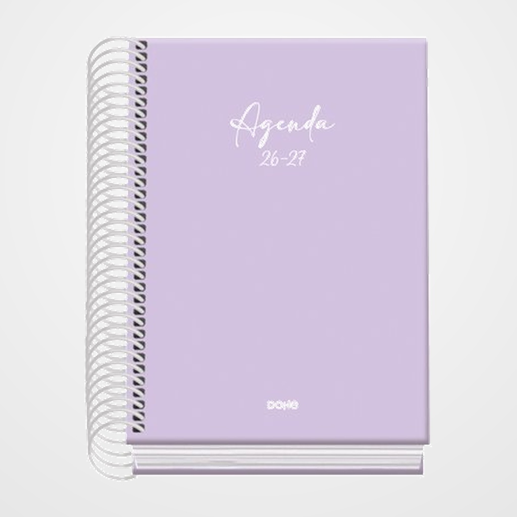AGENDA ESCOLAR (2026-27) DOHE BASIC SERENITY ESPIRAL tapa EXTRA A6 D/P con GOMA MORADO